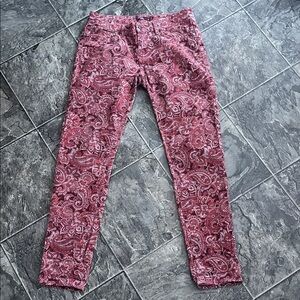 PRANA Paisley Print Women's Straight-leg Pants Preppy Casual Coastal Colourful